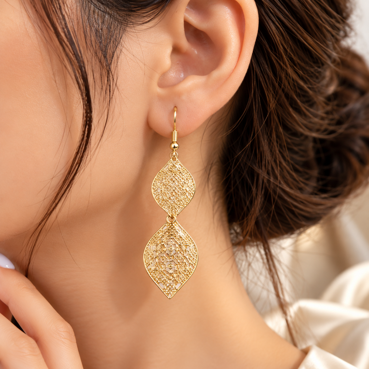 Double Teardrop Filigree Earrings