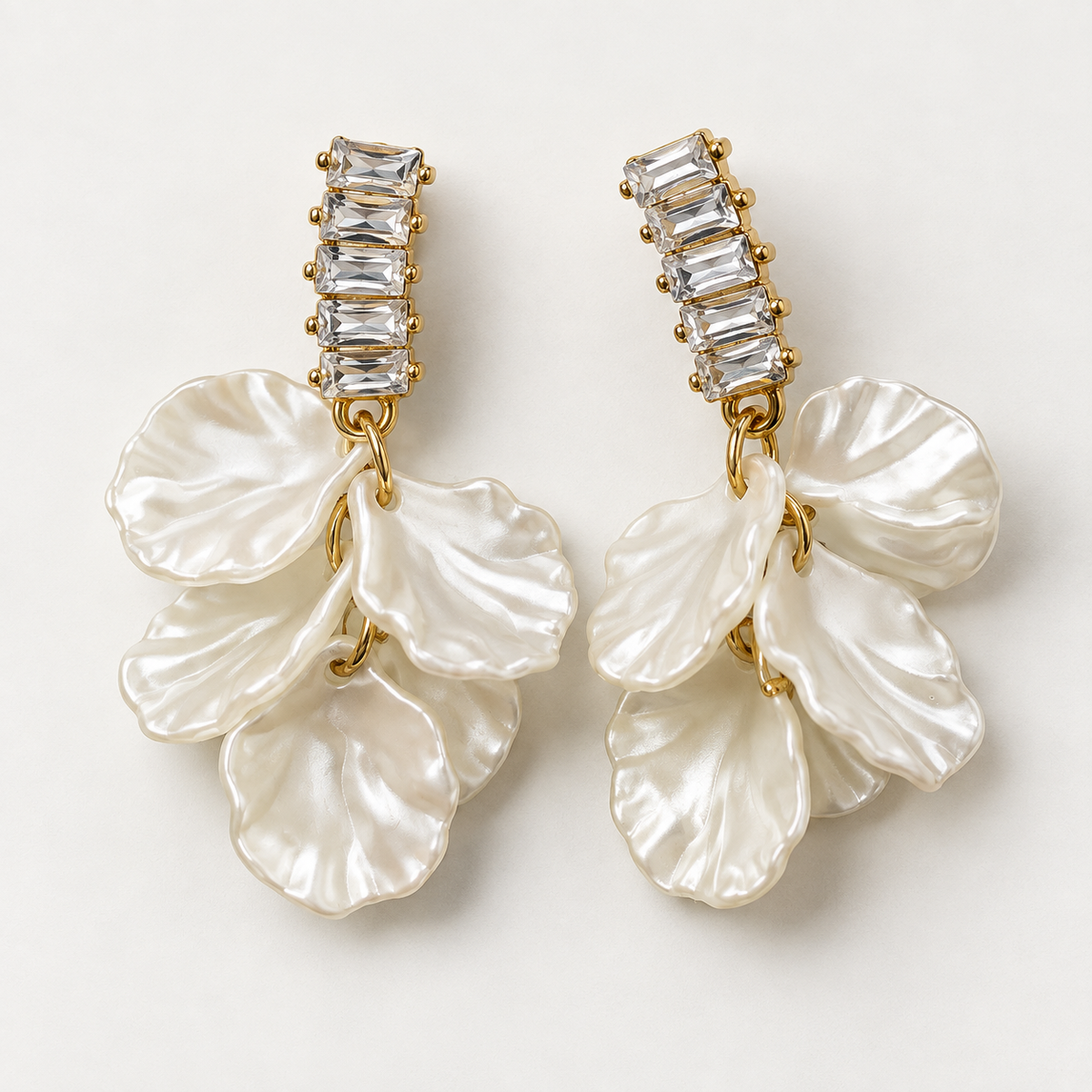 Crystal Petal Drop Earrings
