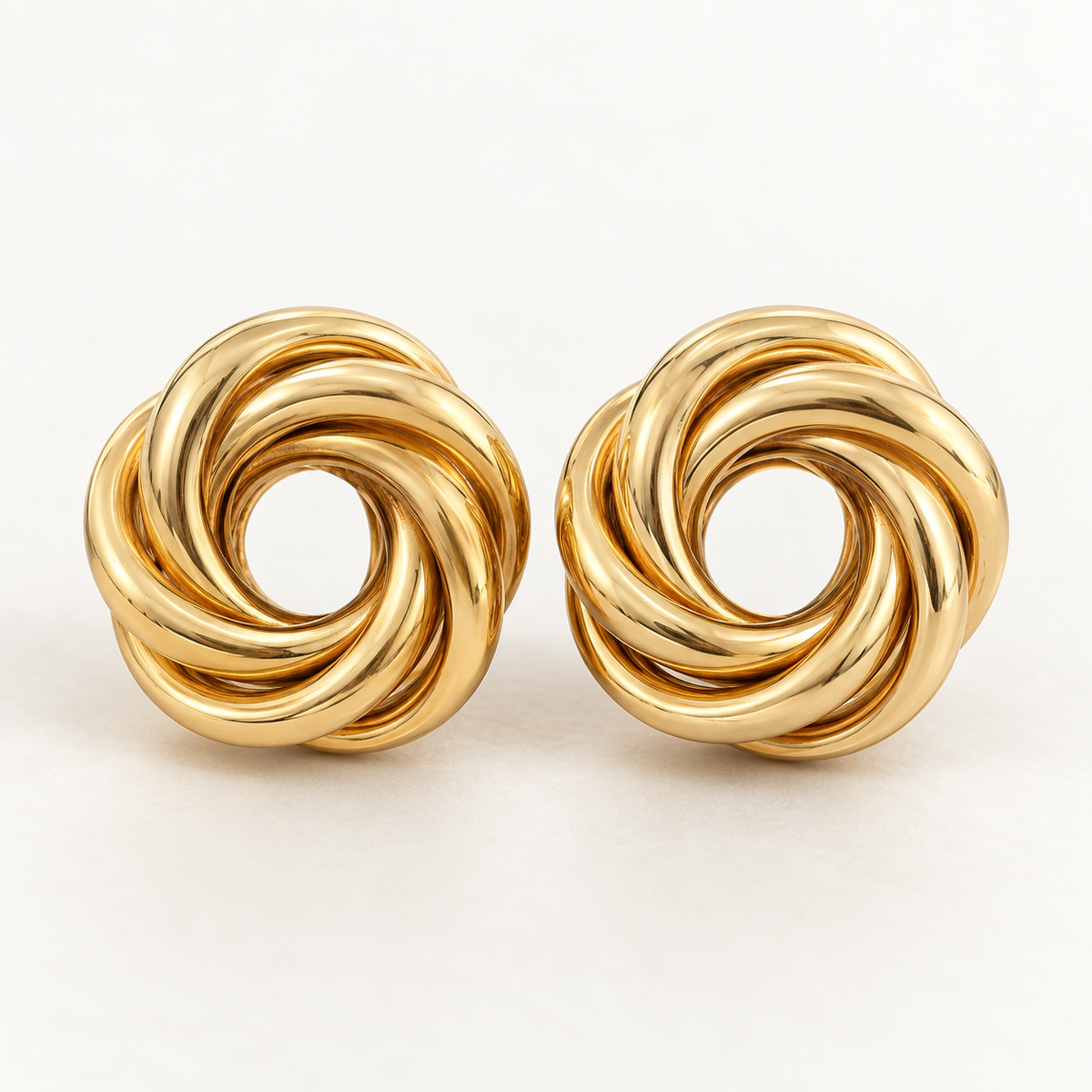 Sculptural Gold Spiral Knot Earrings
