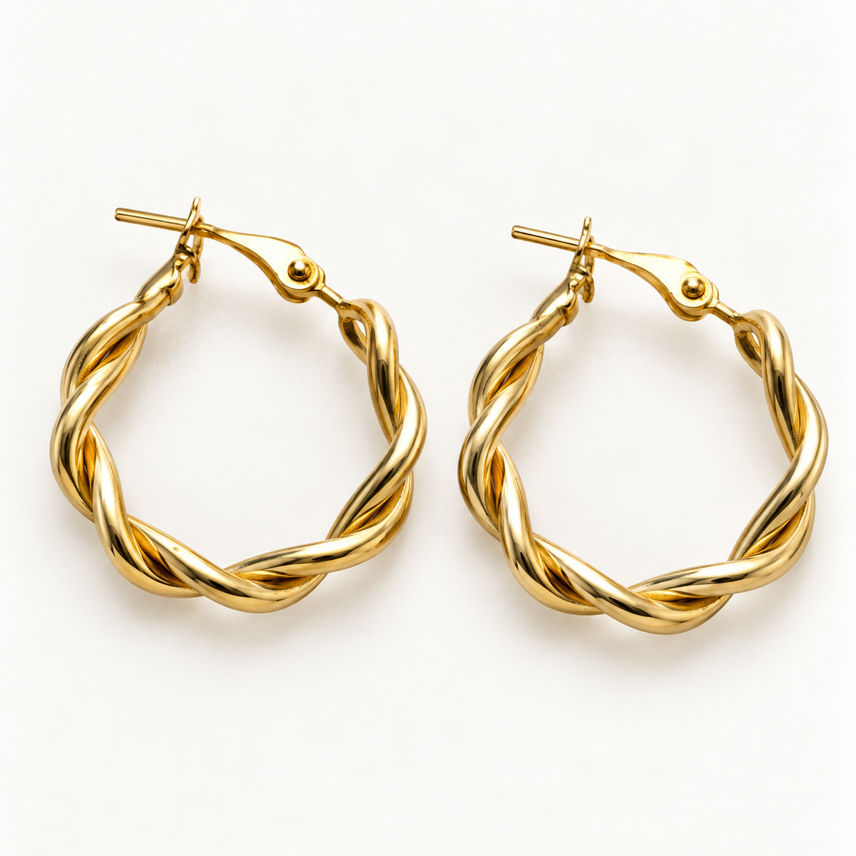 Twisted Gold Hoop Earrings