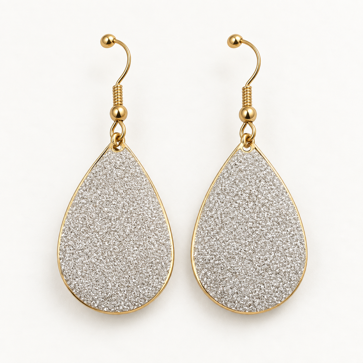 Textured Silver Teardrop Earrings