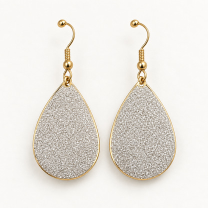 Textured Silver Teardrop Earrings