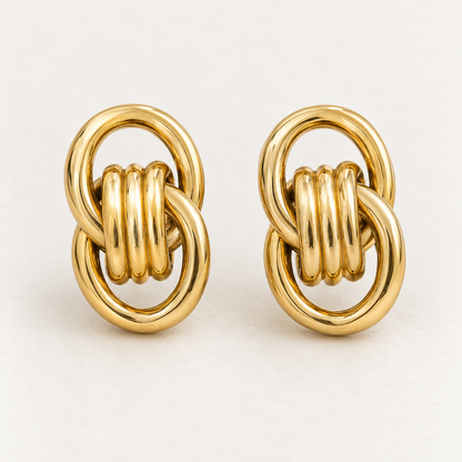 Interlocking Gold Oval Earrings